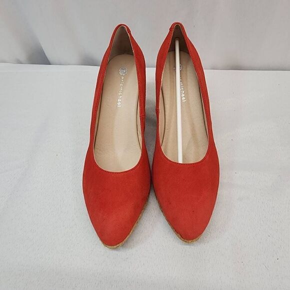 Eric Michael TEVA Size EU 40 US 9.5 Women's Red Suede Espadrilles Wedge Heels Sa - Picture 2 of 11
